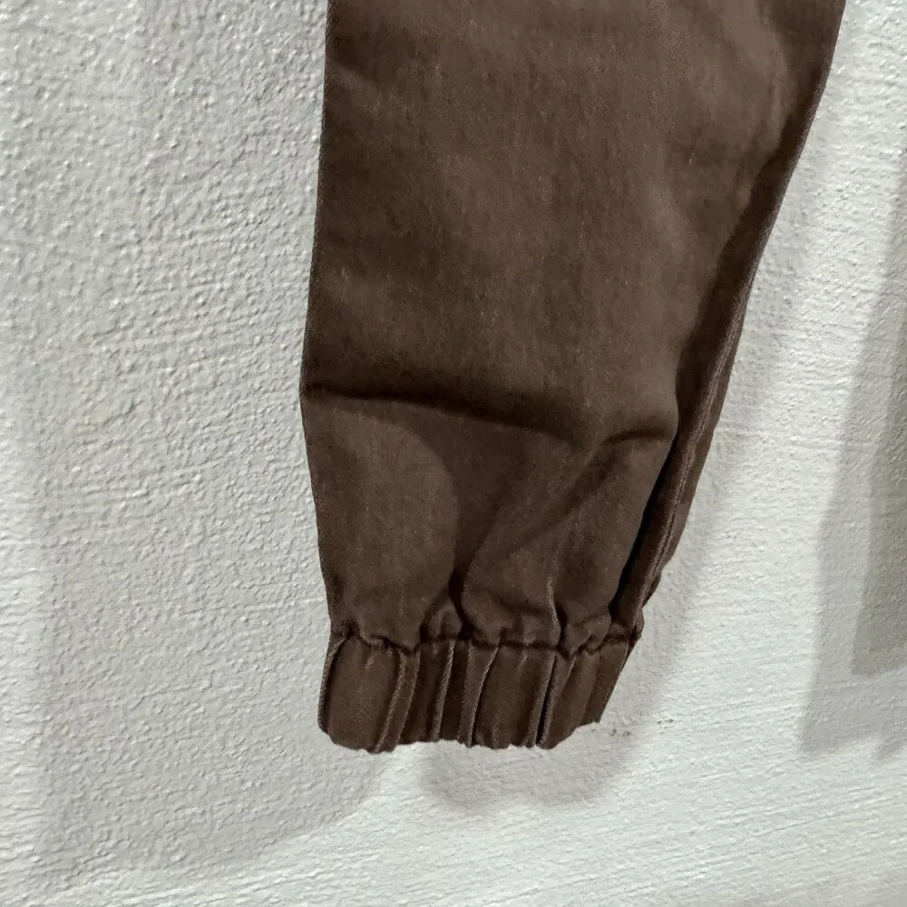 V.I.P. Girls' Size 14 Brown Cargo Jogger Pants Elastic Waist Drawstring Cuffs